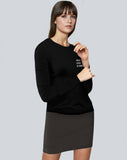 Black Womens  Long Sleeve Tee